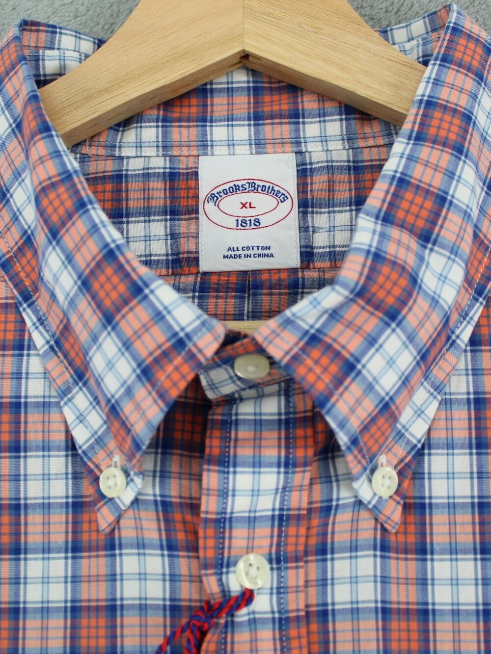 Brooks Brothers The Friday Shirt Men’s XL Plaid Red Blue 100% Cotton NWT